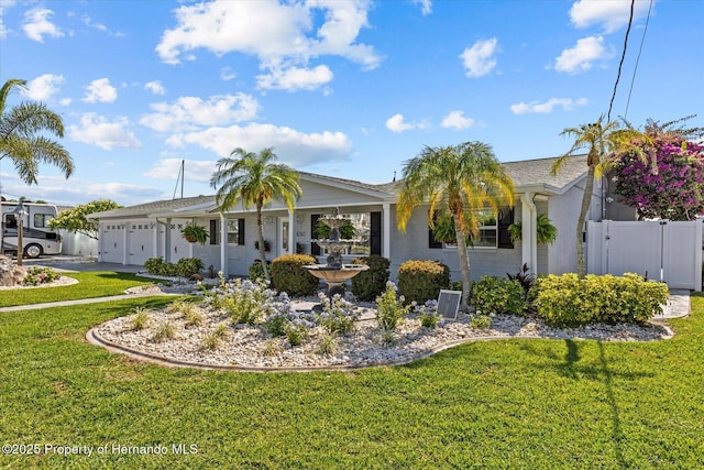 4387 6th Isle Dr, Hernando Beach, FL 34607 - ranch-style home with a garage and asphalt driveway