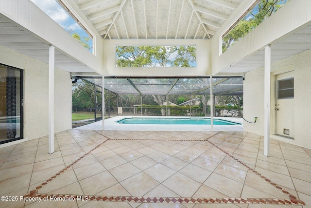 18633 Oak Way Dr, Hudson, FL 34667 - outdoor pool with a patio and glass enclosure