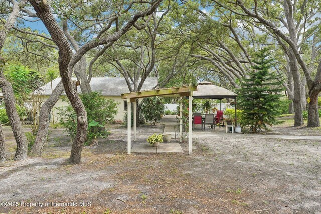 18633 Oak Way Dr, Hudson, FL 34667 - view of yard with a gazebo and a patio
