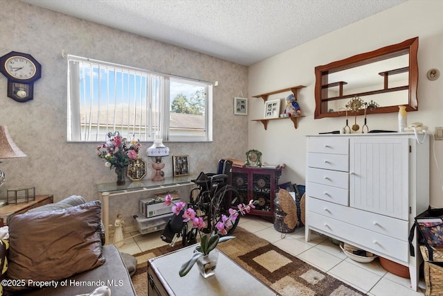 10267 Elgin Blvd, Spring Hill, FL 34608 - office area with tile patterned floors and a textured ceiling