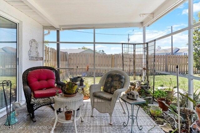 10267 Elgin Blvd, Spring Hill, FL 34608 - sunroom with beam ceiling