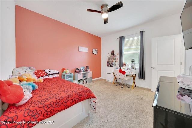 13454 Golden Lime Ave, Spring Hill, FL 34609 - carpeted bedroom featuring a ceiling fan and baseboards