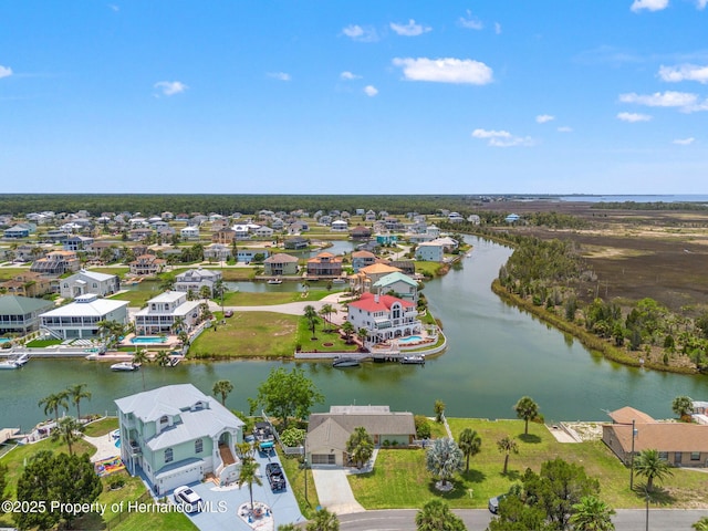 3226 Gardenia Dr, Hernando Beach, FL 34607 - aerial perspective of suburban area featuring a large body of water