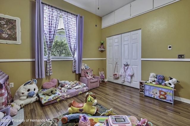 1086 Hook Dr, Spring Hill, FL 34608 - recreation room with wood finished floors and baseboards