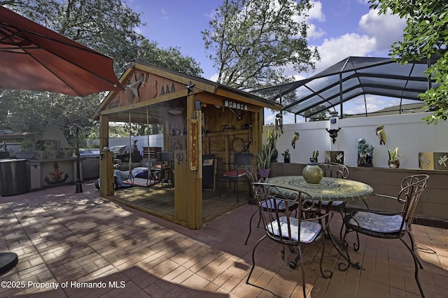 1086 Hook Dr, Spring Hill, FL 34608 - deck with an outdoor structure