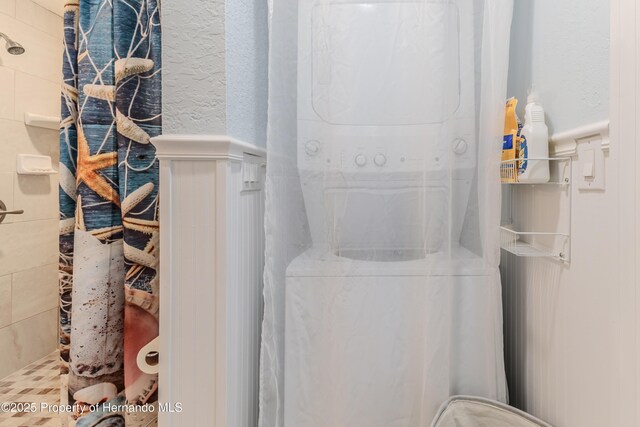 5507 Darlene St, Weeki Wachee, FL 34607 - full bathroom featuring a shower stall and a textured wall