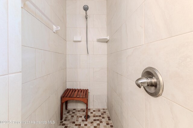 5507 Darlene St, Weeki Wachee, FL 34607 - full bath featuring a tile shower