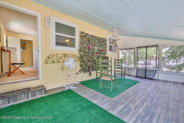 5507 Darlene St, Weeki Wachee, FL 34607 - unfurnished sunroom with vaulted ceiling
