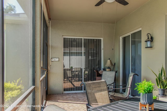 5233 Jennings Trl, Brooksville, FL 34601 - sunroom featuring a ceiling fan