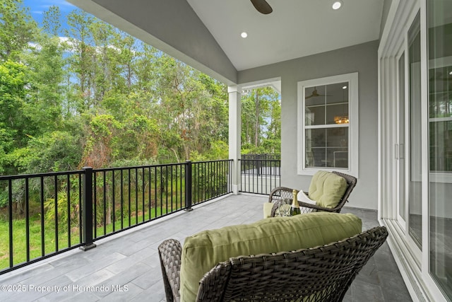 4522 Majestic Hills Loop, Brooksville, FL 34601 - balcony featuring a ceiling fan
