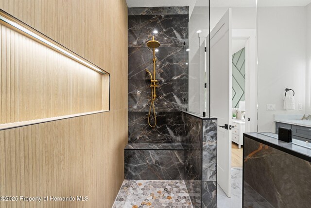 4522 Majestic Hills Loop, Brooksville, FL 34601 - full bath with vanity and a marble finish shower