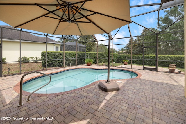 8308 Mobile Cir, Weeki Wachee, FL 34613 - view of pool with a patio area and a lanai