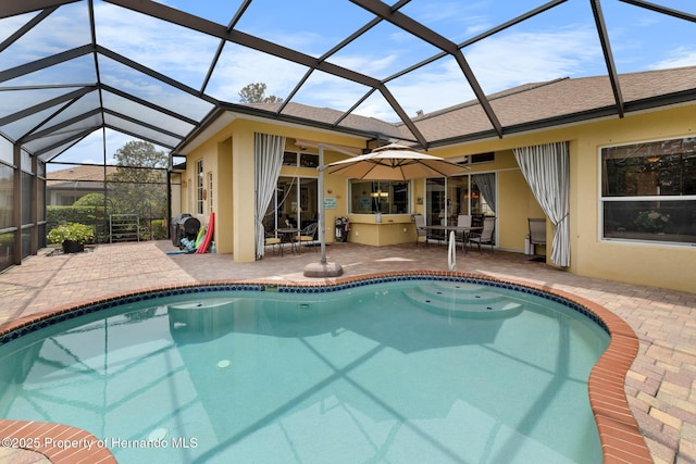 8308 Mobile Cir, Weeki Wachee, FL 34613 - outdoor pool with a patio area and a lanai