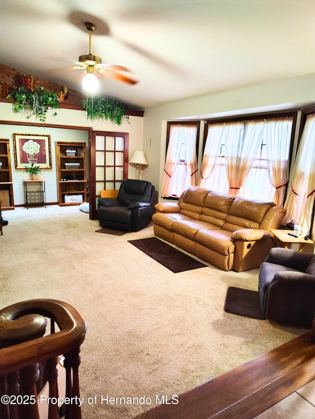 6208 Roble Ave, Spring Hill, FL 34608 - carpeted living room with ceiling fan