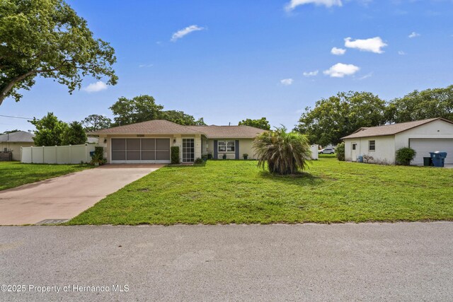 1038 Shenandoah Ln, Spring Hill, FL 34606 - ranch-style home with an attached garage and concrete driveway