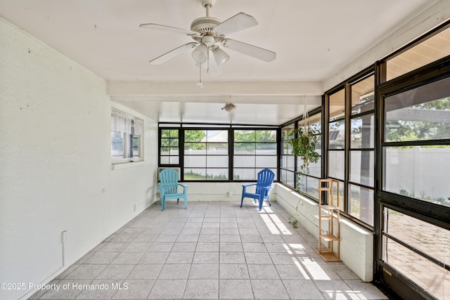 1038 Shenandoah Ln, Spring Hill, FL 34606 - unfurnished sunroom featuring a ceiling fan