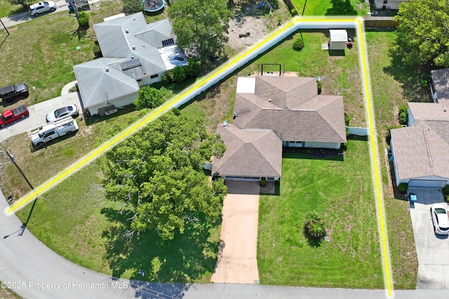 1038 Shenandoah Ln, Spring Hill, FL 34606 - aerial view of residential area with property boundaries highlighted