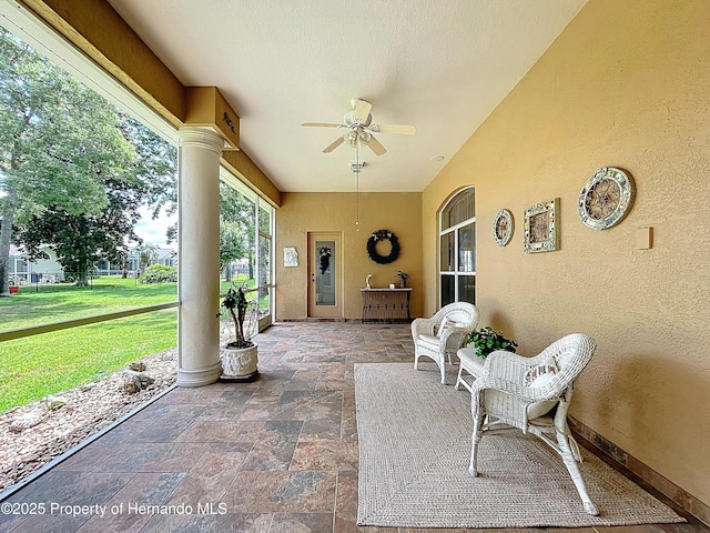 13417 Whitehaven Ct, Spring Hill, FL 34609 - view of patio featuring ceiling fan