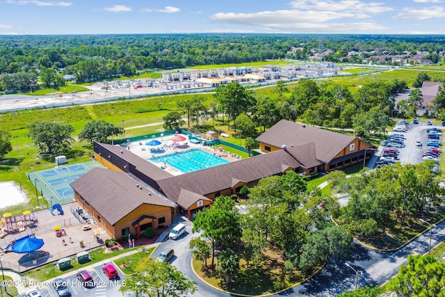 1049 Larkin Rd, Spring Hill, FL 34608 - drone / aerial view of a pool