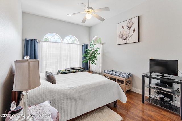 5182 Championship Cup Ln, Spring Hill, FL 34609 - bedroom featuring wood finished floors, baseboards, and a ceiling fan