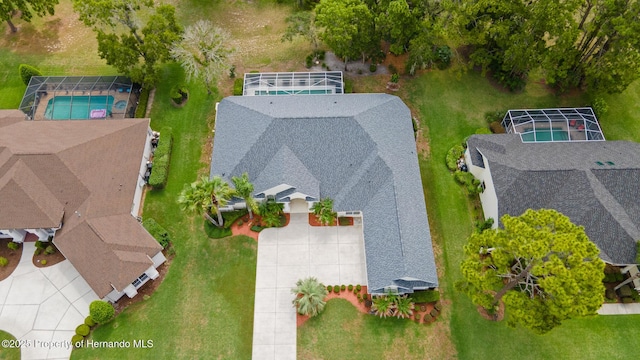 5182 Championship Cup Ln, Spring Hill, FL 34609 - aerial view of property and surrounding area featuring a pool