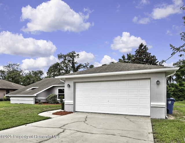 13406 Banyan Rd, Spring Hill, FL 34609 - view of front of house with stucco siding, concrete driveway, and a front lawn
