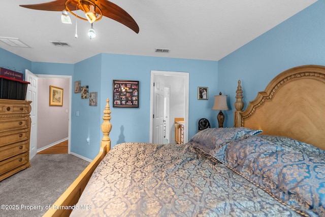 10457 Cranston St, Spring Hill, FL 34608 - carpeted bedroom with baseboards and a ceiling fan