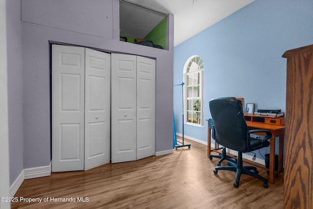 10457 Cranston St, Spring Hill, FL 34608 - home office featuring wood finished floors and baseboards