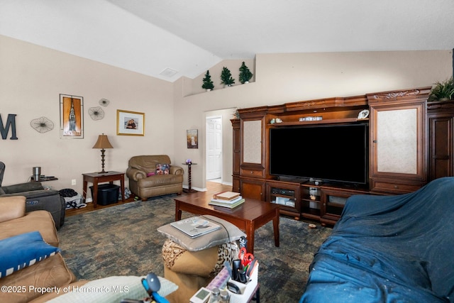 10457 Cranston St, Spring Hill, FL 34608 - living area featuring vaulted ceiling