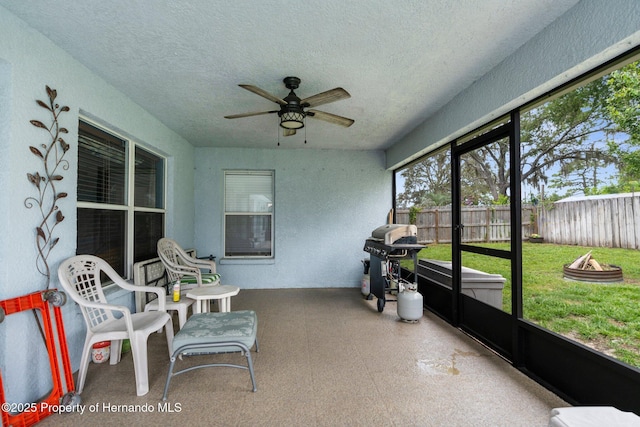 10457 Cranston St, Spring Hill, FL 34608 - sunroom with ceiling fan
