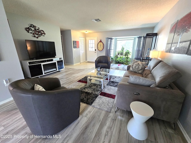 2429 Birdie Ln, Spring Hill, FL 34606 - living room with light wood-type flooring and a textured ceiling