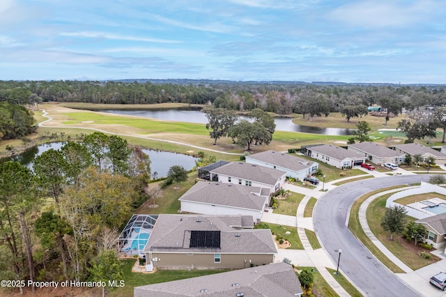 17679 Garsalaso Cir, Brooksville, FL 34604 - aerial perspective of suburban area with a nearby body of water and a golf club