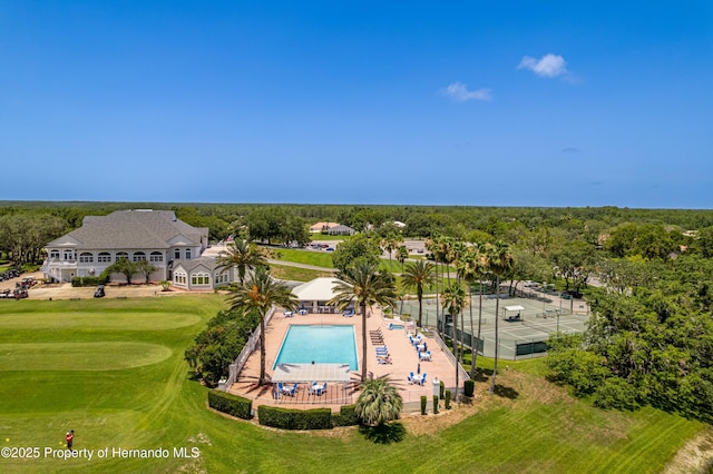 9406 Burnam Dr, Weeki Wachee, FL 34613 - bird's eye view of a pool