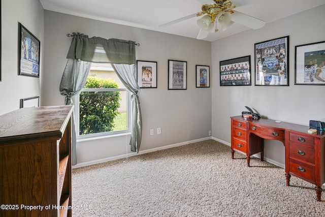 22316 Red Jacket, Land O Lakes, FL 34639 - carpeted office featuring ceiling fan and baseboards