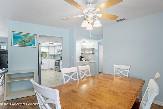 9766 W Smokey Ln, Crystal River, FL 34429 - dining room with healthy amount of natural light and a ceiling fan