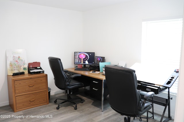2001 W Royal Palm Dr, Dunnellon, FL 34434 - home office featuring light wood-style flooring and baseboards