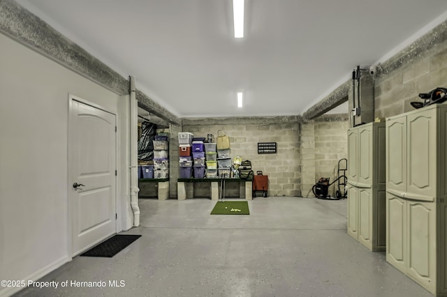 4123 Daisy Dr, Hernando Beach, FL 34607 - garage with concrete block wall