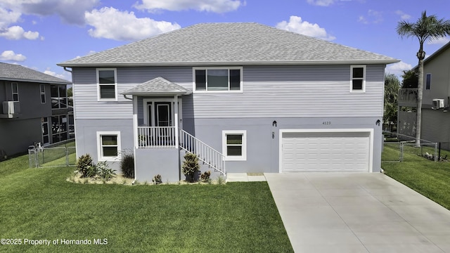 4123 Daisy Dr, Hernando Beach, FL 34607 - view of front of house with a garage, driveway, a shingled roof, and stucco siding