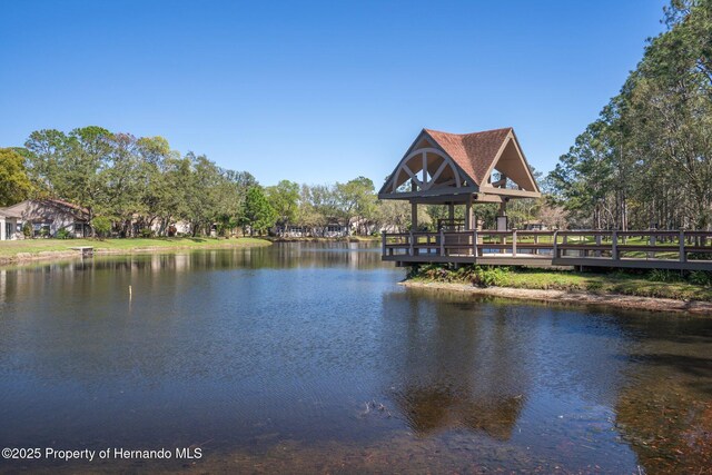 2486 Deer Trail Ln, Spring Hill, FL 34606 - water view with a gazebo