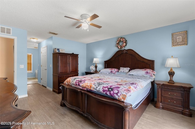 4148 Landover Blvd, Spring Hill, FL 34609 - bedroom featuring light wood-style flooring, baseboards, ceiling fan, a textured ceiling, and a closet
