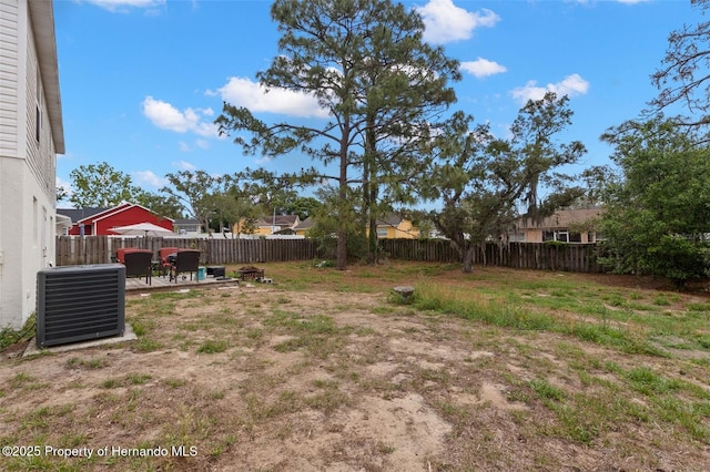 4148 Landover Blvd, Spring Hill, FL 34609 - fenced backyard with central AC unit and a patio area