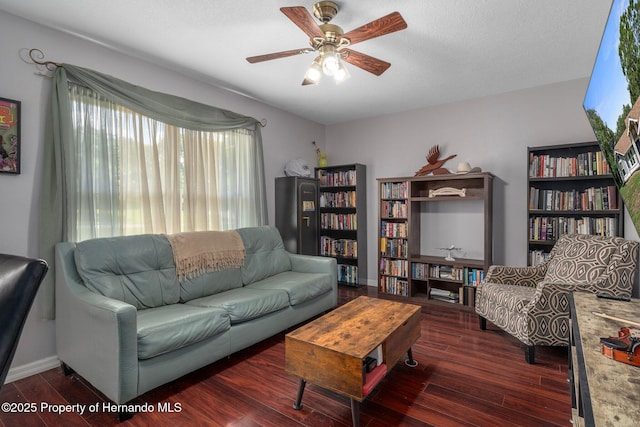 204 Oak Lake Dr, Spring Hill, FL 34608 - living room featuring wood-type flooring and a ceiling fan