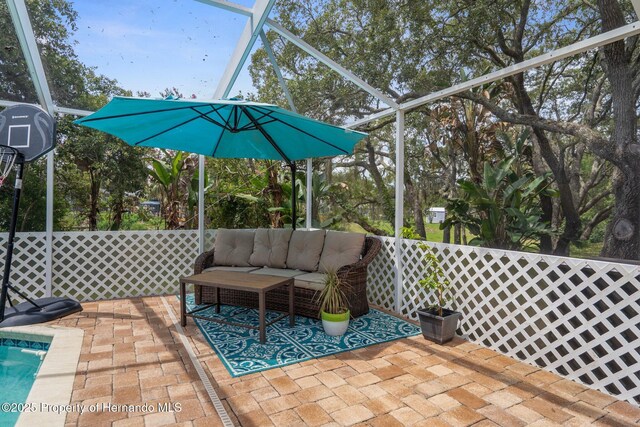 204 Oak Lake Dr, Spring Hill, FL 34608 - view of patio / terrace with outdoor lounge area