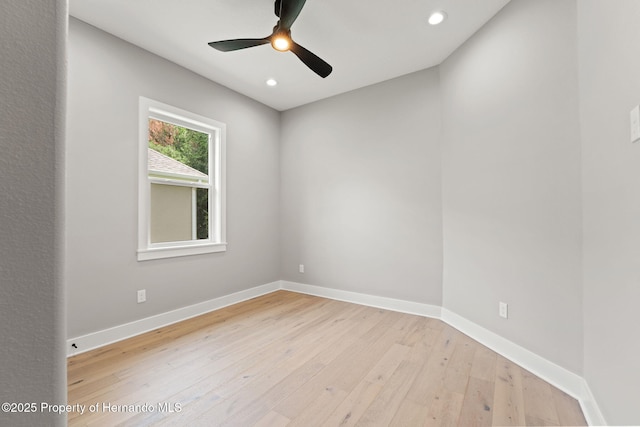 5018 Elm Leaf Dr, Brooksville, FL 34601 - unfurnished room featuring ceiling fan, light wood-type flooring, and recessed lighting