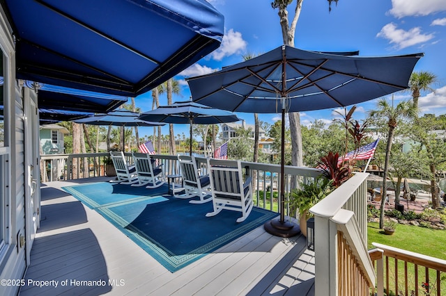 5233 Tuscawilla Dr, Weeki Wachee, FL 34607 - view of wooden deck