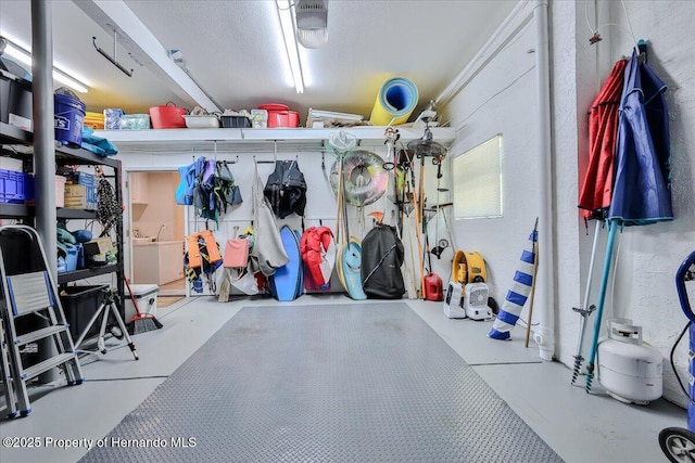 5233 Tuscawilla Dr, Weeki Wachee, FL 34607 - garage with a textured wall