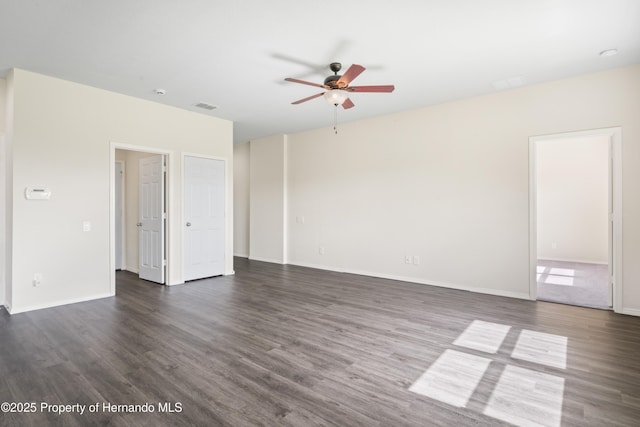 758 Alpine Thistle Dr, Brooksville, FL 34604 - unfurnished room with ceiling fan and dark wood-type flooring