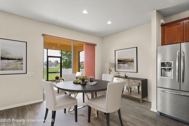 758 Alpine Thistle Dr, Brooksville, FL 34604 - dining room with dark wood-style floors and recessed lighting
