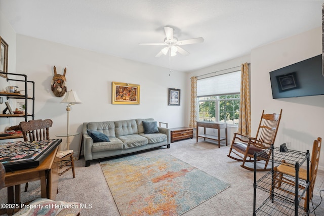 1098 Old Windsor Way, Spring Hill, FL 34609 - living room with carpet and ceiling fan