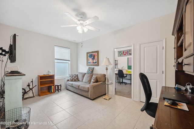 1098 Old Windsor Way, Spring Hill, FL 34609 - office area featuring a ceiling fan and light tile patterned flooring